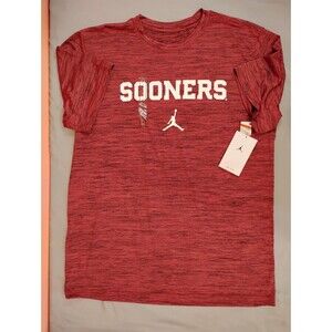 Men's Nike Jordan Oklahoma Sooners Short Sleeve Performance Shirt Red Medium